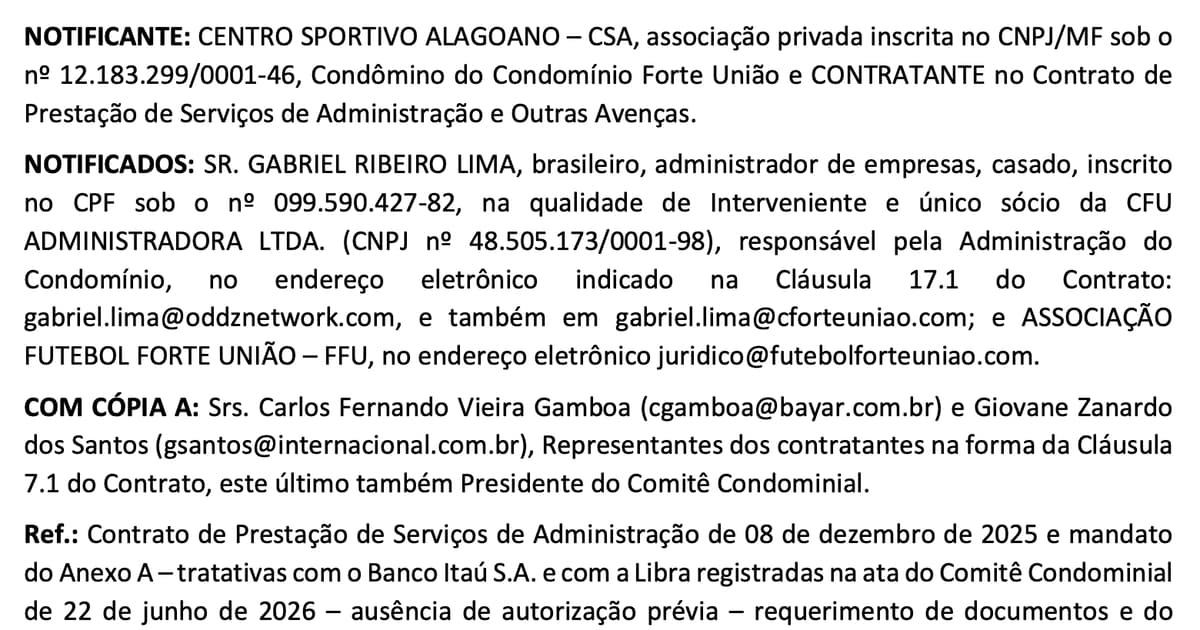 CSA Intensifica Ações para Desafiar Gestão da Liga FFU e Reestruturação do Futebol Brasileiro