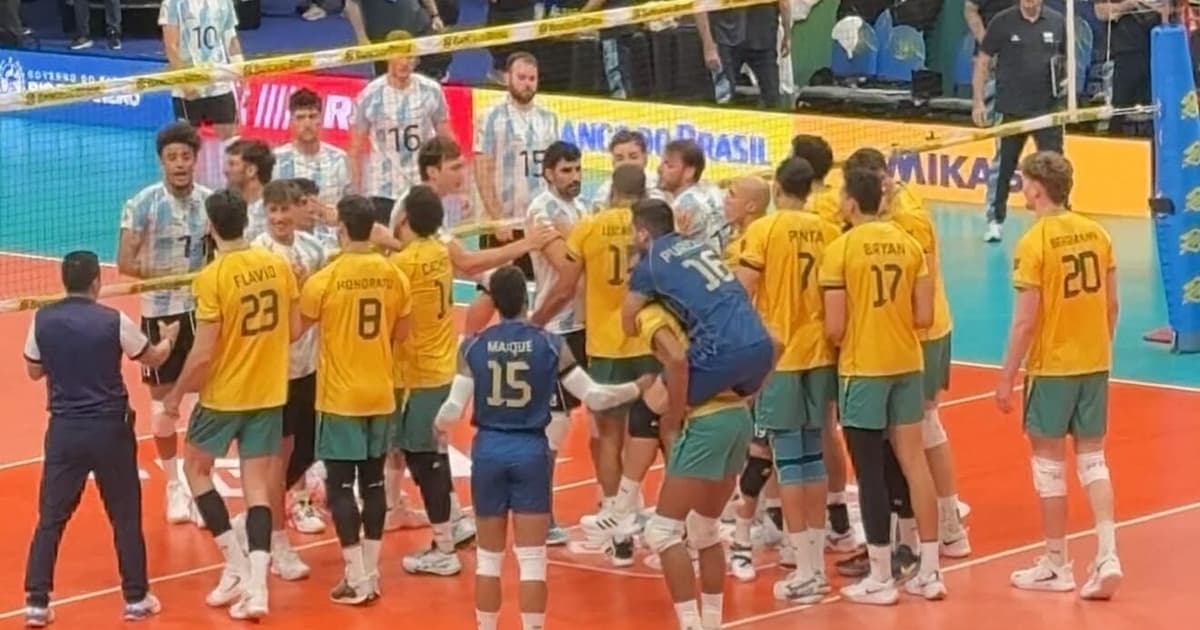 Confusão encerra duelo emocionante entre Brasil e Argentina no Sul-Americano de Vôlei