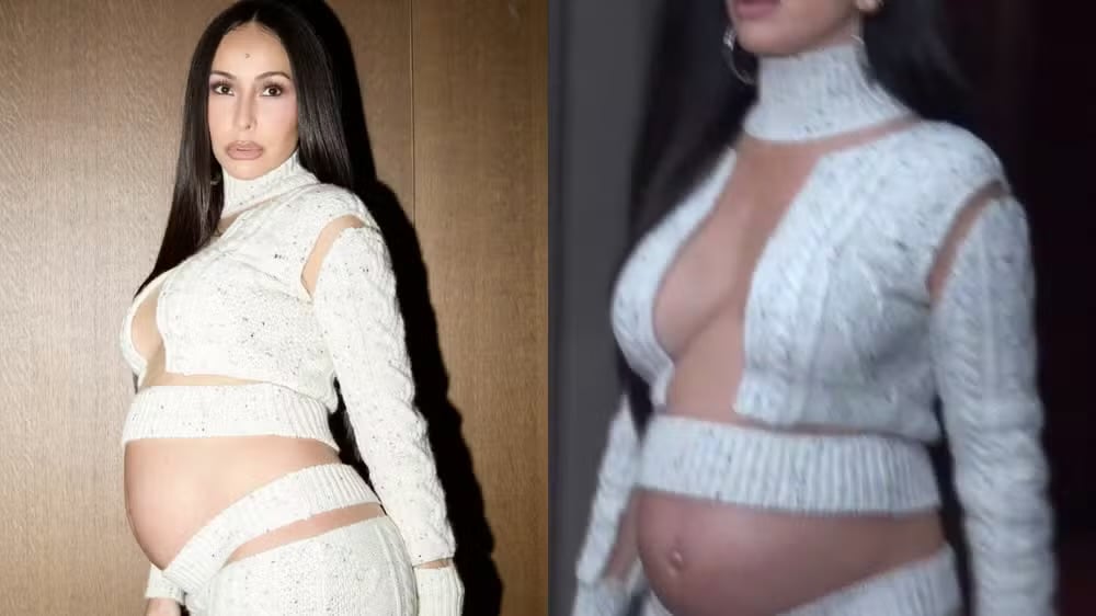 Sabrina Sato exibe barrigão em vestido ousado durante show em Paris