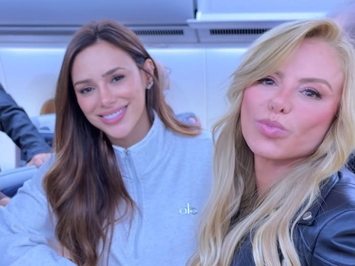 Poliana Rocha e Bruna Biancardi se encontram em voo rumo a Paris e trocam elogios