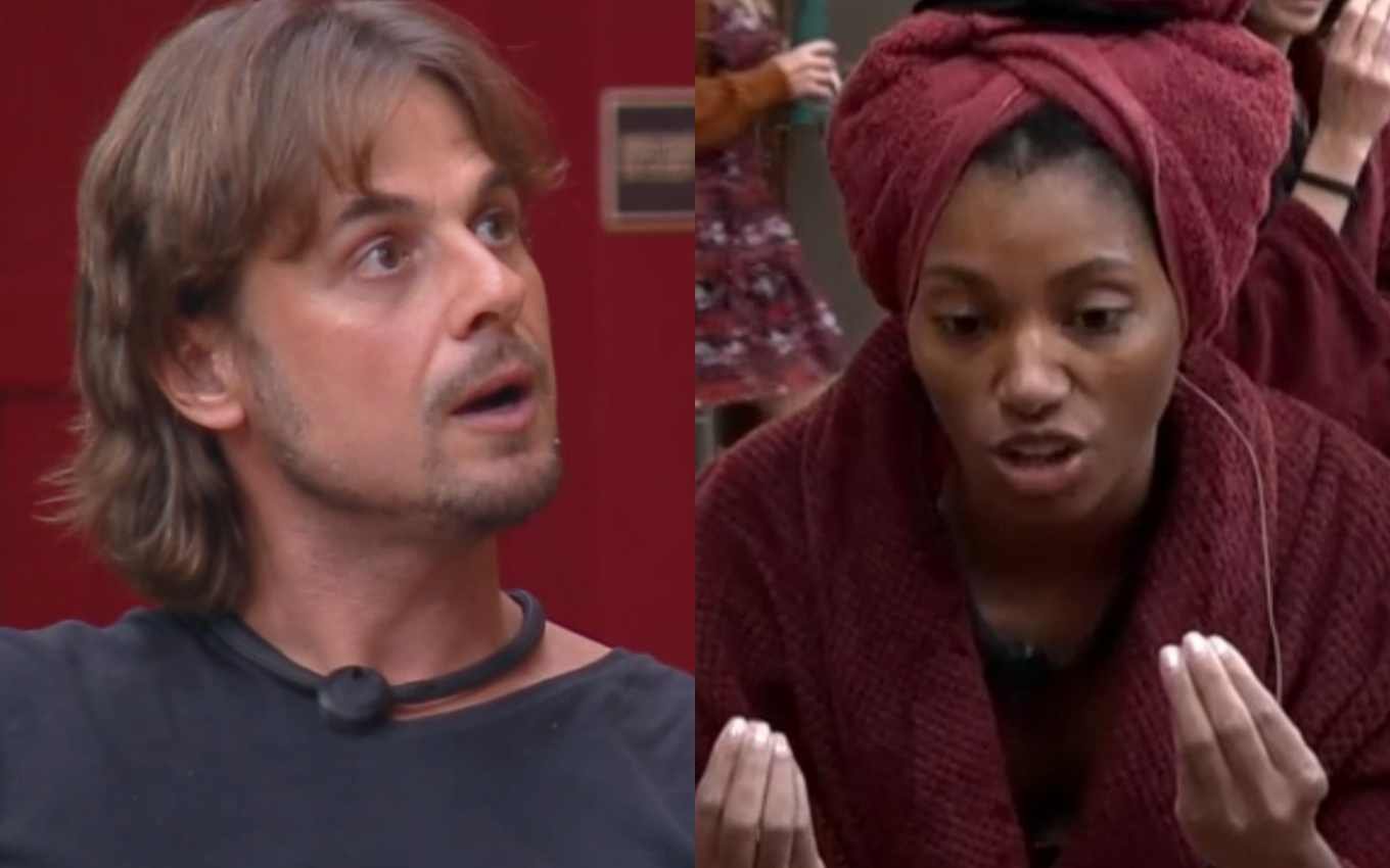 Discussão acalorada: Daniel Erthal e Tina se enfrentam em A Fazenda